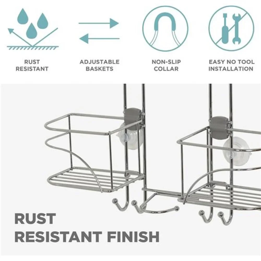 Hanging Shower Caddy, Over the Shower Head Bathroom Storage, Made for Handheld